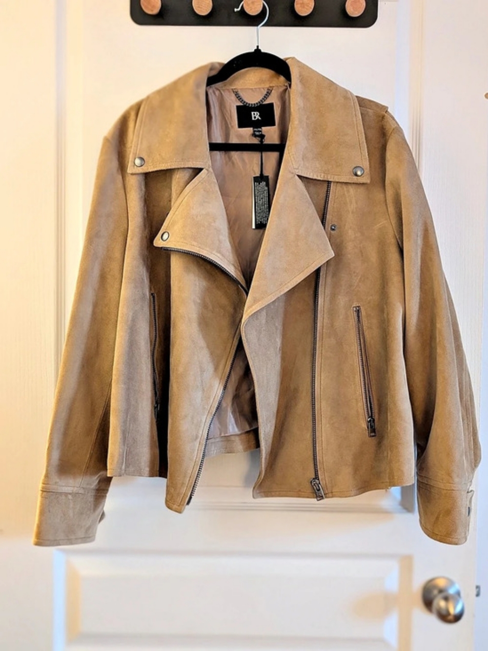 NWT Banana Republic Beige Suede Moto Jacket